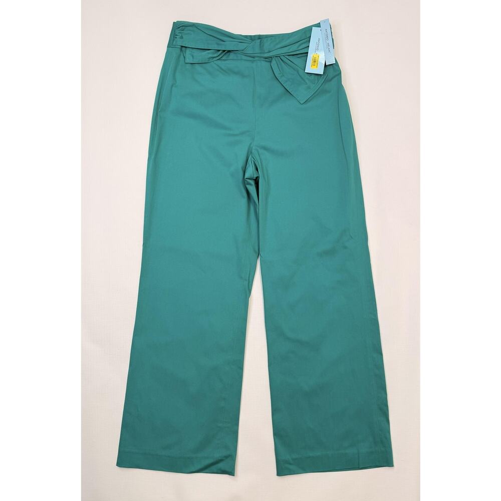 Antonio Melani Pants Womens 10 Blue Baily Bow Tie Straight Leg Stretch Career